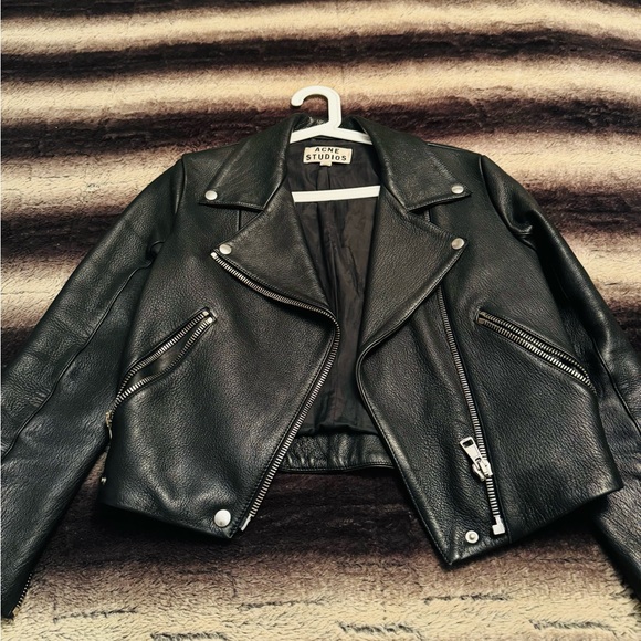 Acne Studios Black Leather Rita Jacket size 34 - Picture 13 of 15